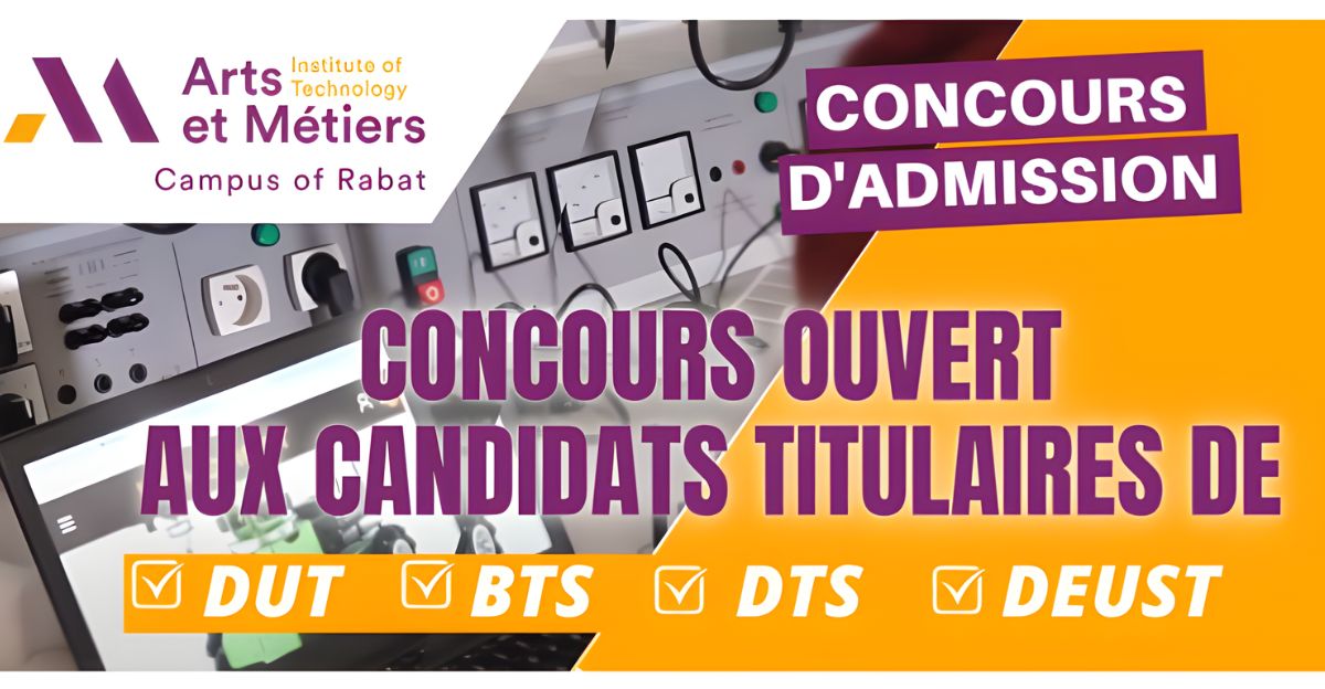 Arts et Métiers Rabat ouvre son Bachelor ingénieur aux Bac+2 l Dates-Concours